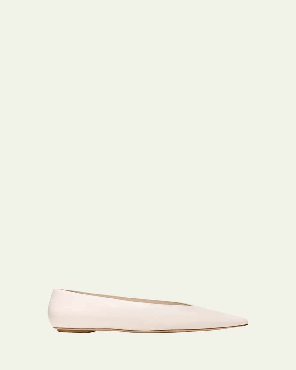 Lina Leather Point-Toe Ballerina Flats